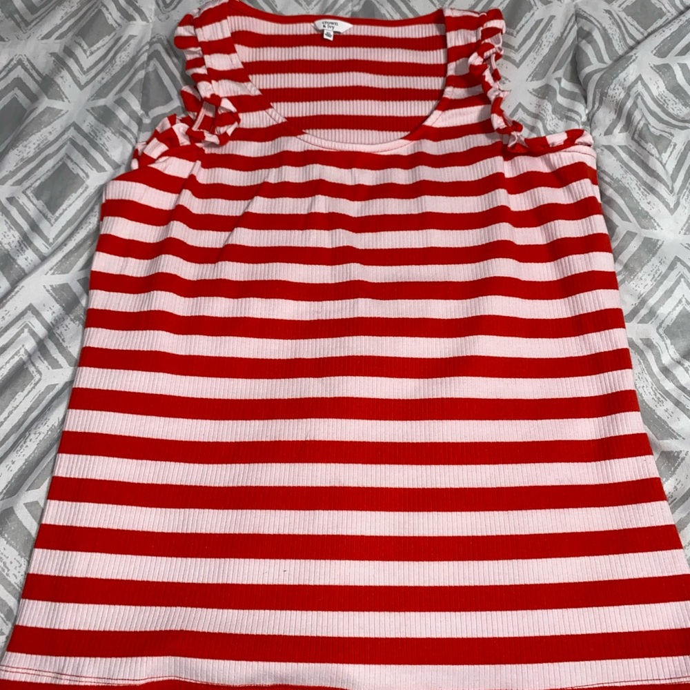 Striped Cut-Off Crown & Ivy Top